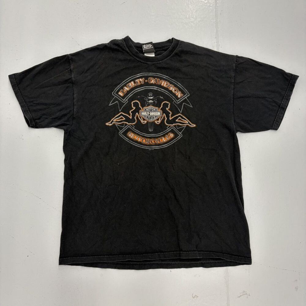 Vintage Y2k Harley Davidson Black Motorcycle Grunge T-Shirt
